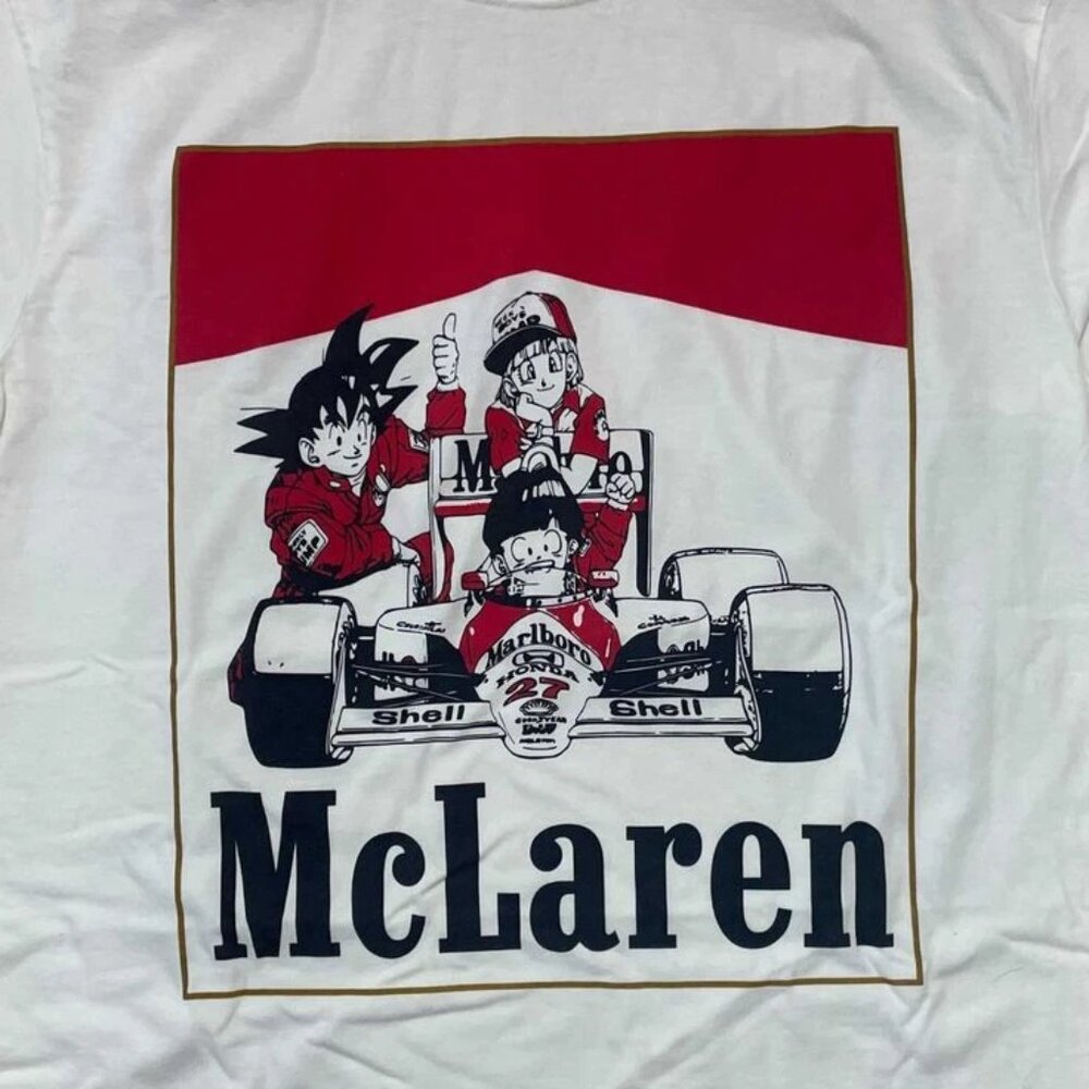 Mclaren Formula 1 90s Basic Style white short sleeve Unisex T shirt songoku